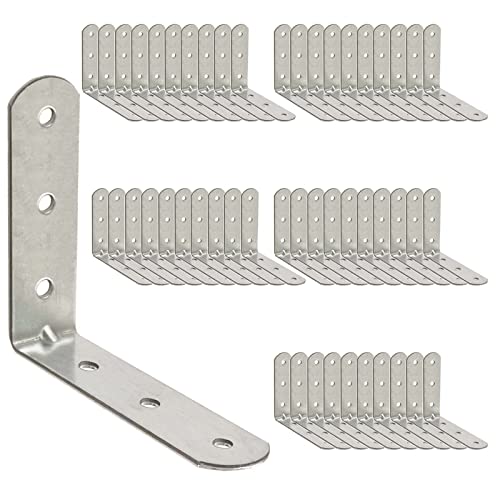 Omideas 50 X Staffe Angolari (50 X 50 X 16) Squadrette Angolari Metallo 90 Gradi Supporti Angolo Retto Staffe In Acciaio Mensola Di Legno Tavolo Sedia