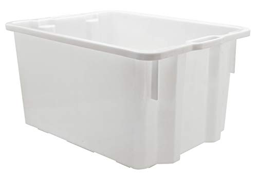 Mobil Plastic Cassa In Plastica Per Alimenti Sovrapponibile E Impilabile Capienza 50 Litri Con Manici - Colore Bianco