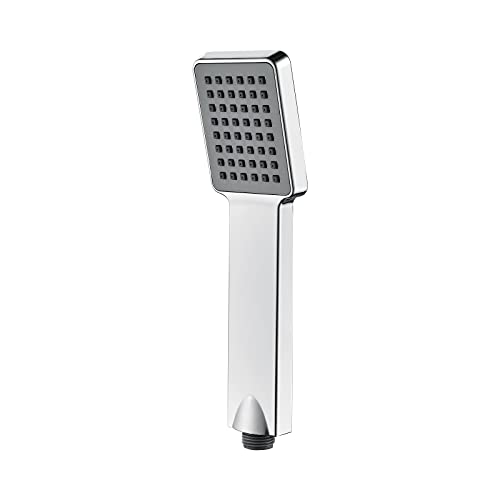 Ibergrif M20202 - Soffione Telefono Doccetta Quadrato, Testa Doccia, Cromo, Argento
