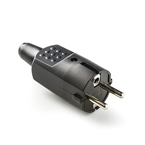 Famatel 1104-Spina Schuko 4,8 Mm Gomma 16A-A, Nero
