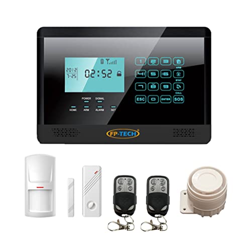 Antifurto Allarme Touch Screen Casa Kit Combinatore Gsm Wireless Senza Fili App (Kit S - Fp-2E-1000-Nero)