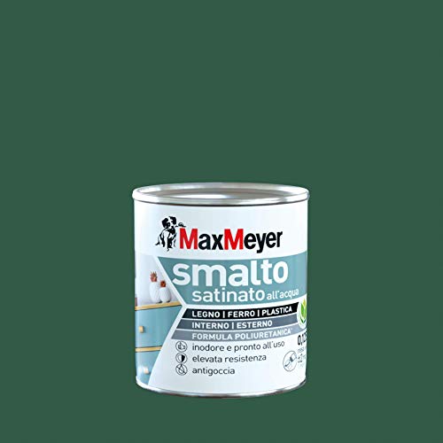 Maxmeyer Smalto All'Acqua Poliuretanico Satinato Verde Scuro 0,125 L
