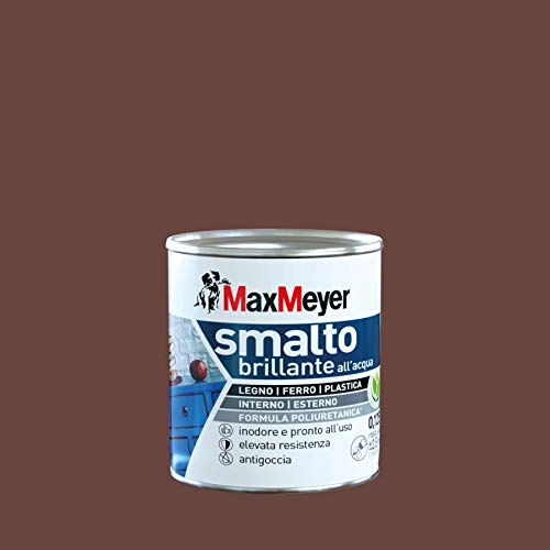 Maxmeyer Smalto All'Acqua Poliuretanico Brillante Cioccolato 0,125 L