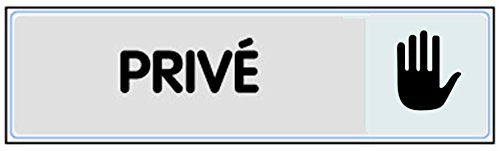 Novap - Targa Rigida, Con Scritta"Privé", 170 X 45 Mm, Colore: Argento/Grigio Metallizzato