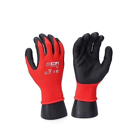 Guante Industria Mecánica Nylon/Lycra Recub. Nitrilo Apto Pantalla Táctil Talla 9 Edm