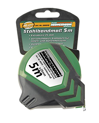 Brüder Mannesmann M80515 Tools, Metro A Nastro In Acciaio, 5 M, 1 Pezzo