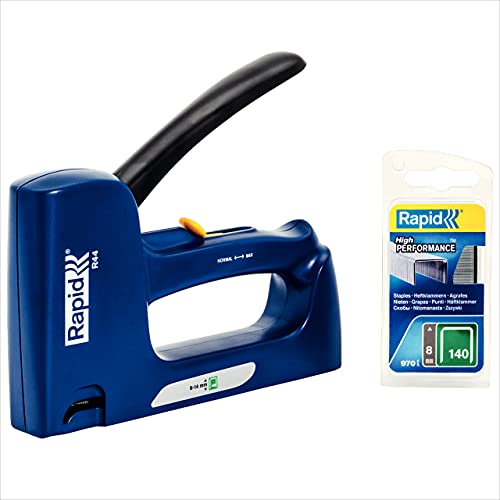 Rapid R44 Graffatrice Manuale Per Graffette N.140, Dotata Di Impugnatura Ergonomica E Parti Interne In Acciaio, Adatta A Lavori Di Isolamento E Copert