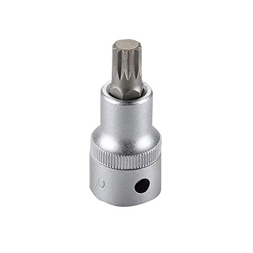Alyco 192482 - Llave De Vaso De 1/2" Din 3120 Cr-V Cromado Mate Xzn 12 Estrias M8 X 55 Mm