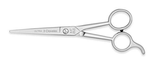 3 Claveles Ultra - Tijera Para El Cabello De Corte (6.5"), Filo Microdentado, Acero Inox. Peluquero, Corte De Pelo, Color Brillo