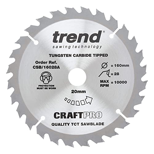Trend, Carburo Di Tungsteno, Csb/16028A Craft Range Combinazione Tct Lama Per Sega Circolare