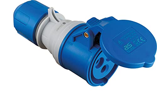 As – Schwabe 61487 - Frizione Cee Con Indicatore Di Tensione 230 V, 16 A, 3 Poli, Da Campeggio, Ip44, Protezione Da Corpi Estranei E Spruzzi D'Acqua,