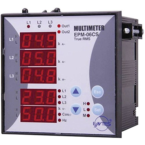 Entes® Epm-06-96 Misuratore Da Pannello Ac-Multimeter Tensione Corrente Frequenza Ore Di Esercizio Ore Totali