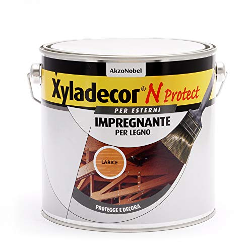 Xyladecor N Protect Fondo Impregnante Per Legno Esterno A Base Solvente, Protettivo E Decorativo, Pronto Uso, Colore Larice 2,5L
