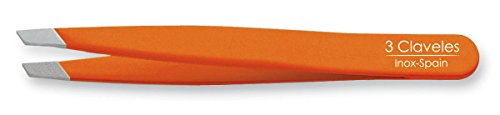 3 Claveles 12276 Pinza Depilar Sesgada, Inoxidable De 9 Cm