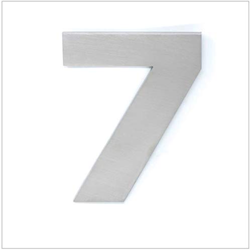 Evi Herrajes | Numero Adesivo Per Case In Acciaio Inossidabile | Nº 7 | 120 Mm | Per Muri, Facciate, Portoni O Porte | Per Esterni E Interni | Mod.064