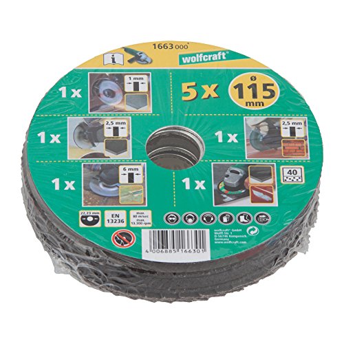 Wolfcraft Set Per Smerigliatrice Angolare In 5 Pezzi, 1664000