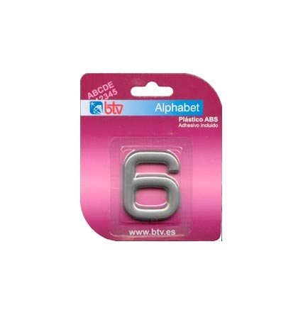 Btv 71456 - Placa '6' Inox. Alto 8,5 Cm