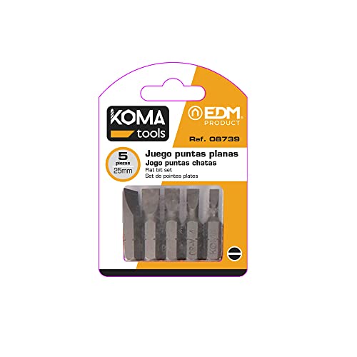 Juego Puntas Planas 1 4-5 Piezas X 25Mm Koma Tools