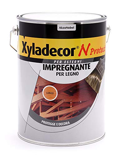 Xyladecor N Protect Fondo Impregnante Per Legno Esterno A Base Solvente, Protettivo E Decorativo, Pronto Uso, Larice 5L