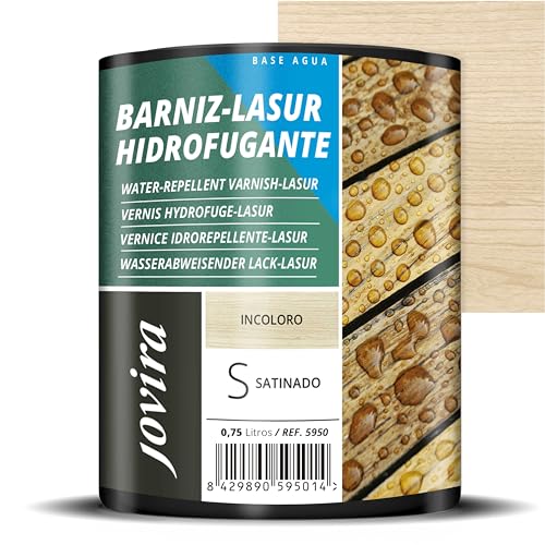 Jovira Pinturas Lasur Idrorepellente Protettivo Satinato All'Acqua Protegge, Decora E Impreziosisce Tutti I Tipi Di Legno Con Effetto Perlato. (750 Mi
