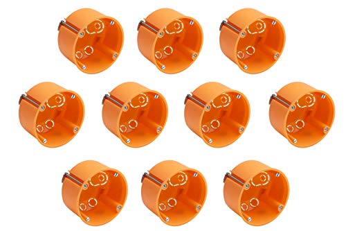 Meister - Scatola Per Presa Di Corrente A Incasso Profondo, 10 Pezzi, Colore: Arancione 35 Mm Arancione