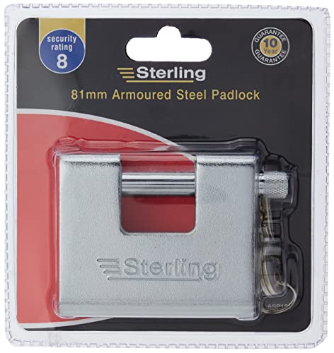 Sterling Asp181 Asp180 81 Mm Armoured Lucchetti In Acciaio, Grigio