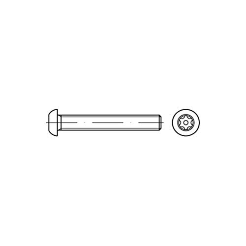 100 Viti A Testa Piatta Antifurto, Iso 7380, Vg M6 X 16, In Acciaio Inox A2, Lucide Tx-Tr