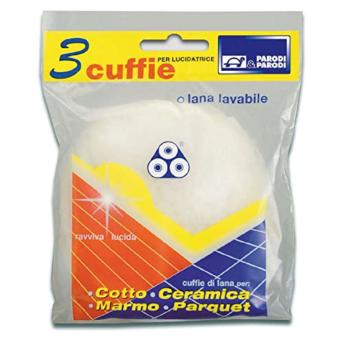 Parodi & Parodi- Disco Ricambio Per Lucidatrice Pavimenti, Cuffie In Lana Con Elastico Perfette Per La Lucidatura Dei Pavimenti, Ideali Per Pavimenti