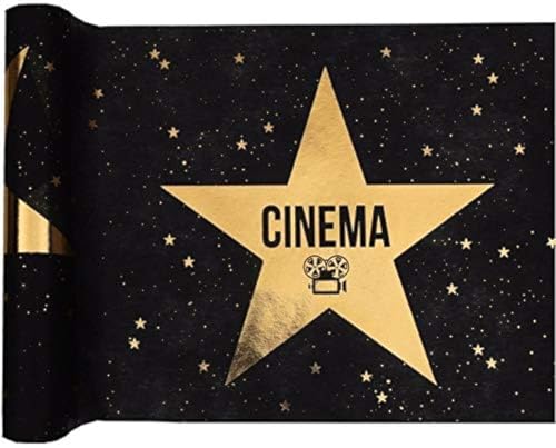 Santex Mariage Runner Da Tavolo Cinema Star Hollywood, Nero/Oro