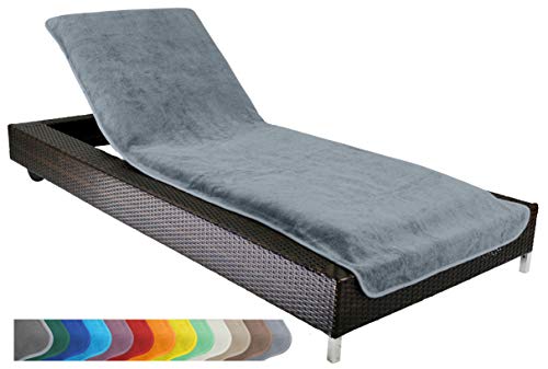 Rivestimento Per Sdraio, In Spugna 100% Cotone, Cotone, Grigio, 70X200 Cm