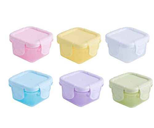 Mini Contenitori Per Alimenti Per Bambini,6 Pcs Plastica Per Freezer Con Coperchi Per Microonde 60Ml