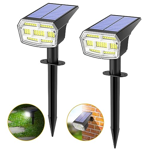 Faretti Solari A Led Da Esterno, 59 Led Lampioni Solari Da Giardino 3 Livelli Di Luminosità, Ip65 Impermeabile Lampioncini Solari Da Lmpermeabili Per