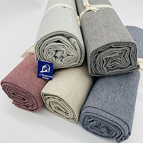 L'Emporio Casa Copridivano Telo Arredo Tinta Unita Tela Robusta Grossa In Cotone Di Panama 160X280-260X280-360X280 Misure Maxi Lenzuolo Copritutto Cot