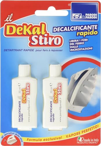 Parodi & Parodi- Dekal Decalcifiante Ferro Da Stiro, 2 Confezioni Per Decalcificare I Ferri Da Stiro, Elimina Il Calcare Rapidamente Ripristinando L'E