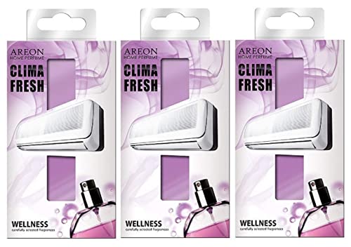 Areon Clima Deodorante Ambiente Benessere Filtri Condizionatori Profumati Casa Viola (Wellness Set Di 3)