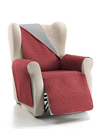Cardenal Textil - Rubí, Copridivano In Tessuto Bicolore, Reversibile, Perla/Rosso, 1 Posto