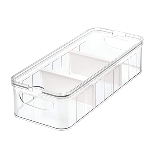 Idesign Scatola Frigo, Grande Scatola Portaoggetti In Plastica Senza Bpa, Sistema Di Archiviazione Per Cucina O Ufficio, Trasparente, 38,1 X 16,5 X 9,