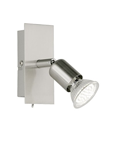 Reality R82941107 Nimes Faretto, 1Xgu10, 3 W Led,Nichel Opaco, 12X5.5X13 Cm