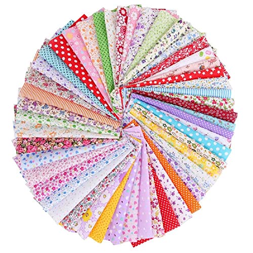 50 Pezzi Tessuti In Cotone 20 * 20Cm Senza Ripetizione Floreale Stampato Tessuto Cotone Stoffa Per Quilting Patchwork Fai Da Te Cucito Artigianato Fat