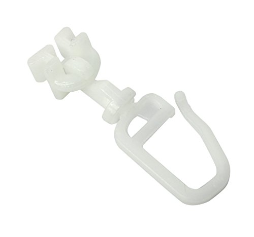 Gardinia 31552 Cursore Rotante Per Binario, Metallo, Bianco, 15.7X8.5X0.1 Cm, 20 Unità