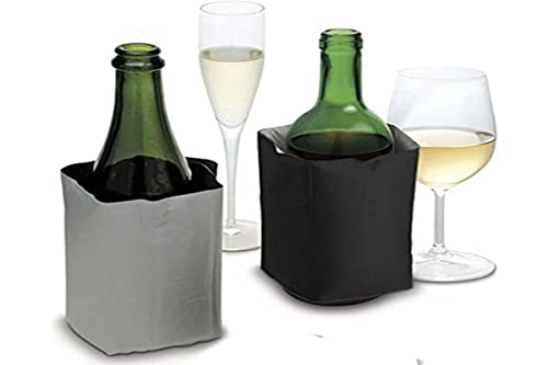 Pulltex, Fodero Refrigerante, Raffredda Vino E Spumante, Doppia Faccia Nero O Grigio