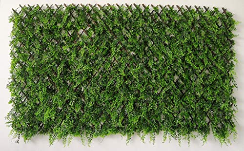 Salone Negozio Online Siepe Artificiale Con Steccato + Erba Sempreverde Arelle Arella Mt.1X2