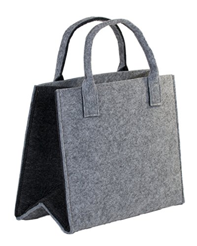 Brandsseller Pratica Borsa Per Il Tempo Libero, Shopping Bag In Feltro – Ca. 35 X 20 X 28 Cm – Diversi Colori, Tessuto, Hellgrau/Dunkelgrau, 35 X 20 X