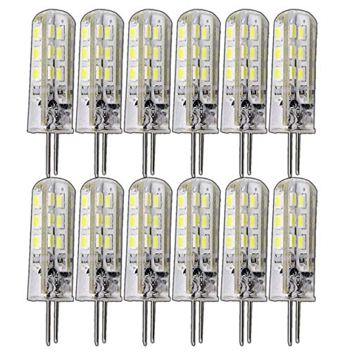 12 Lampadine Dimmerabili G4 Da 1,5 Watt, Con 24 Led Smd, Bianco Caldo, 12 V Dc, Attacco Bispina, Illuminazione A 360°, Alogene (Ricambio Per Lampadina