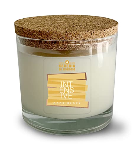 Candela Cera Vegetale In Bicchiere Con Coperchio In Sughero Odor Block 210 G - Intensive