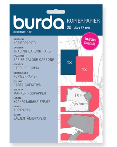 Burda Tracing-Carta Carbone Blu, 1 X Rosso, Taglia Unica, 2 Unità