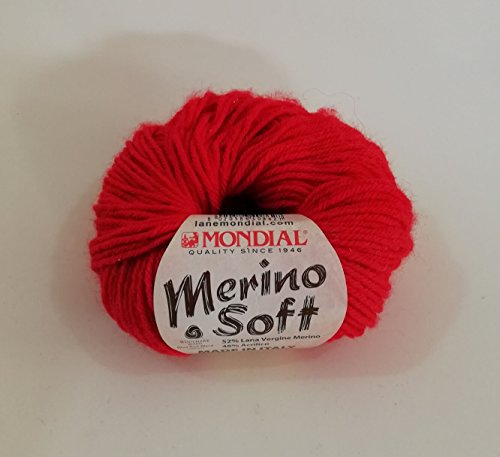 Mondial Gomitolo, Lana ''Merino Soft'' (563 Rosso)