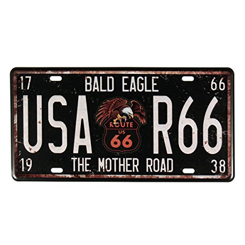 Evilandat, Targa Metallica Route 66, Vintage. Route 66, Targa Automobilistica Decorativa Da Parete, Ideale Per Negozi, Garage, Bar, Pub Bald Eagle