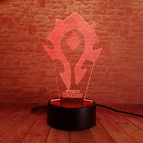 Lampada Led Ispirata All’Orda Di World Of Warcraft, Cambia Colore, Attacco Usb, Luce Notturna