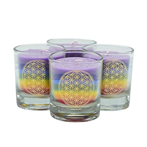 Candela 7 Colori - Fiore Della Vita - Confezione Da 4